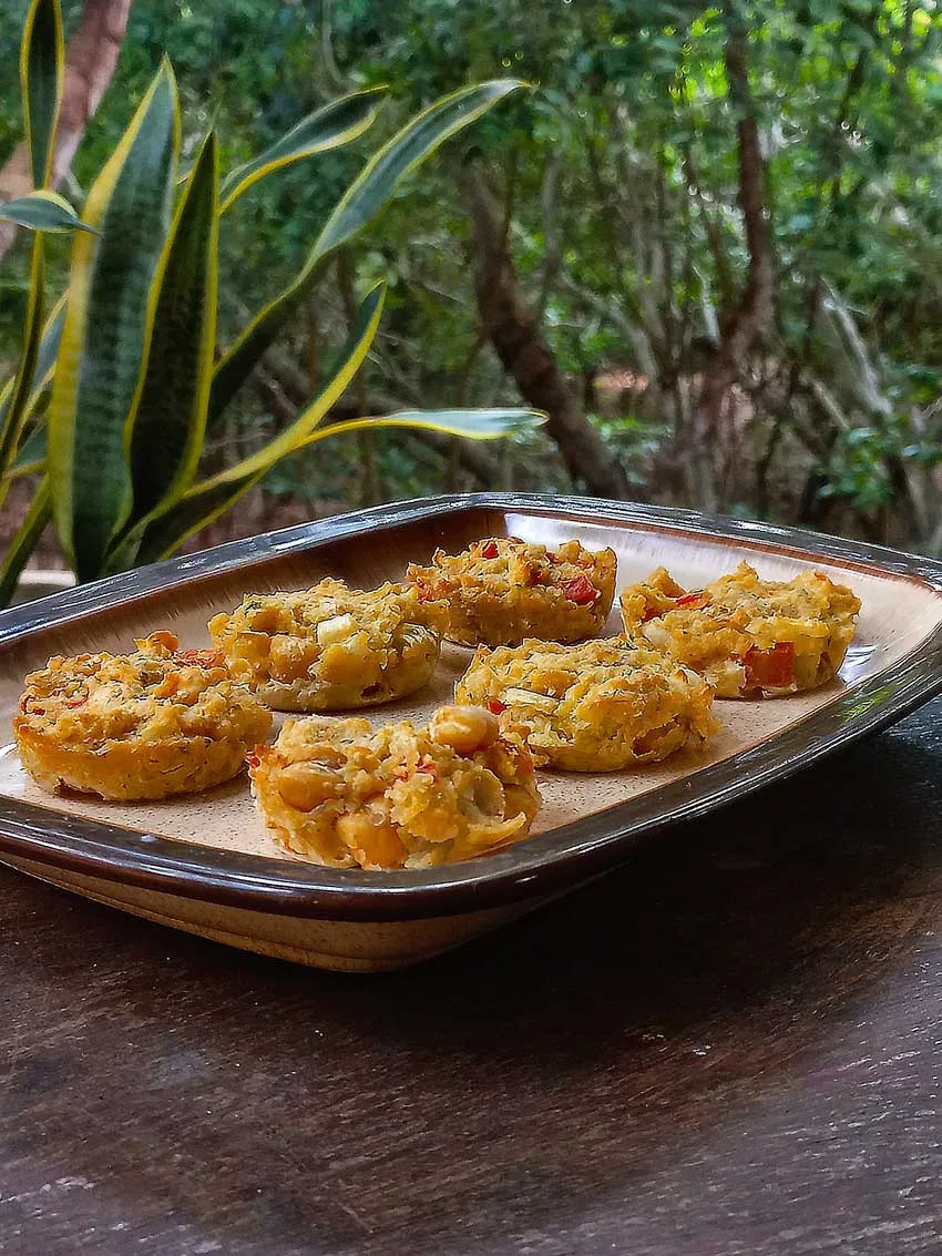 Muffin proteico de grão de bico para bebês