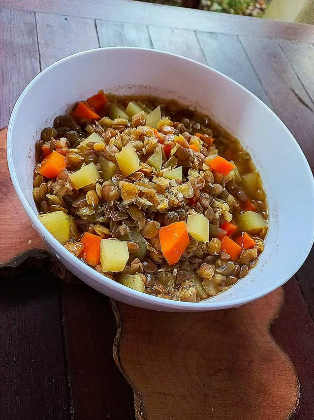 Sopa de lentilha para bebês