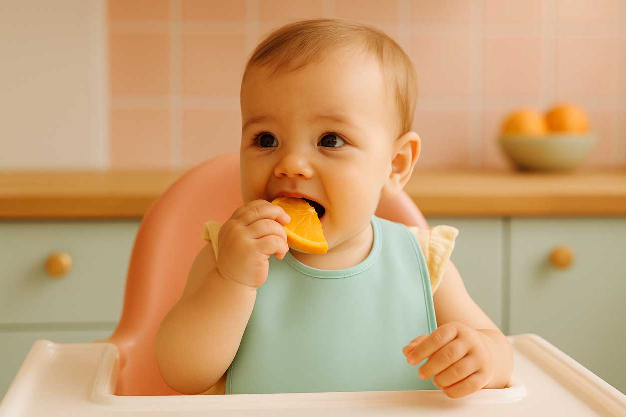 Posso dar laranja para o bebê na introdução alimentar? Descubra os cuidados e benefícios. Bebe pode comer laranja